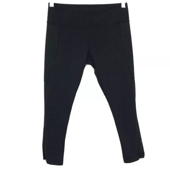 Lululemon Breathe Easy Crop 6 Black Mesh Leggings - Picture 3 of 8